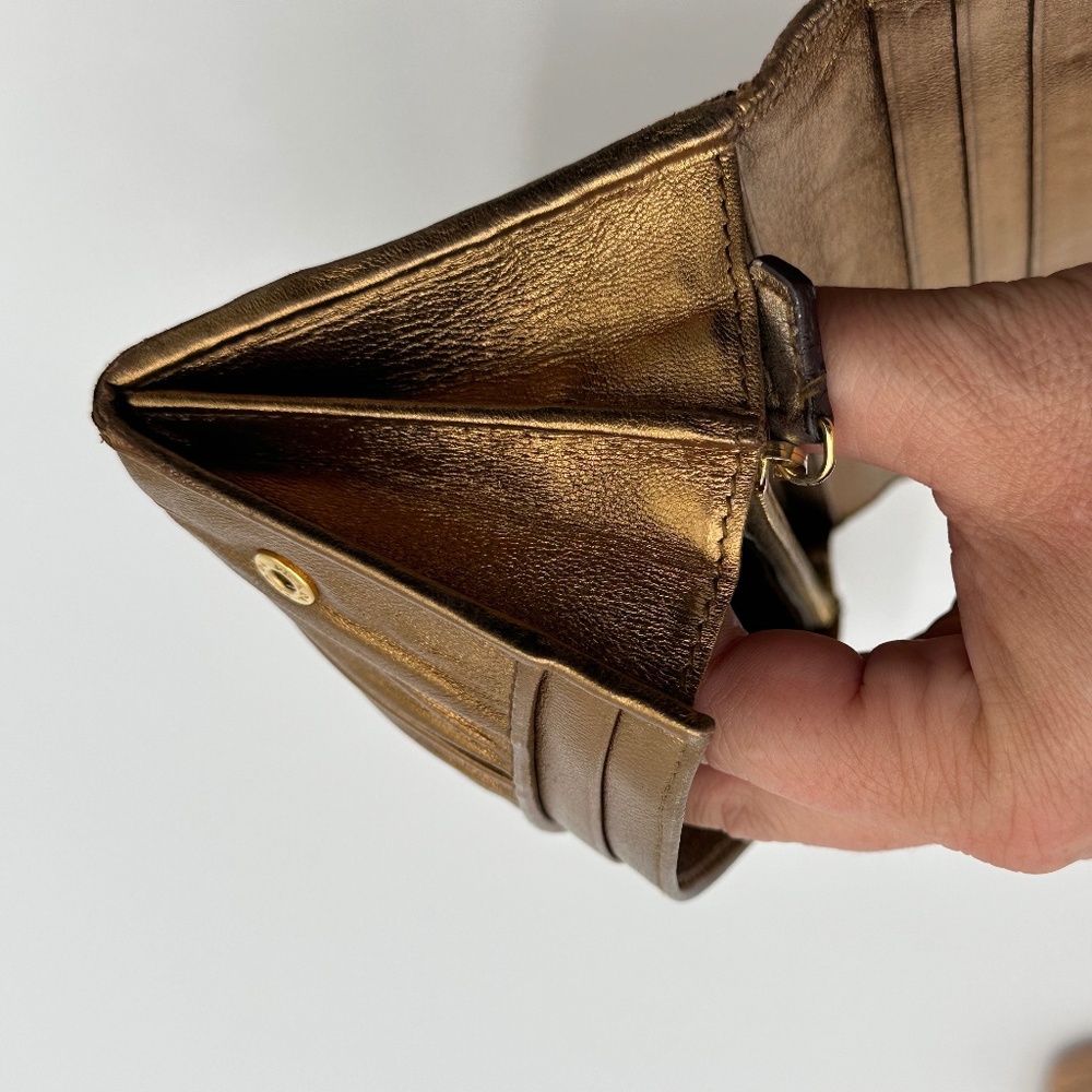 Prada Nappa Gaufre Gold Metallic Wallet - Picture 16 of 16